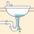 <p>Réparation d'une fuite du siphon du lavabo</p>